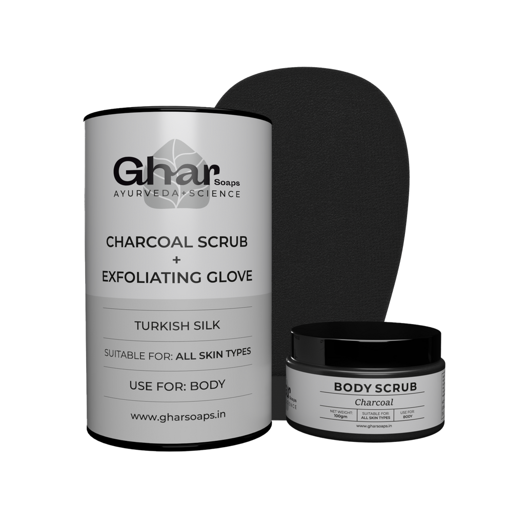 CHARCOAL NOURISHING EXFOLIATING KIT – GHAR SOAPS